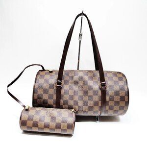 Authentic Louis Vuitton Papillon 30 Brown Damier Hand Bag mn696-122425